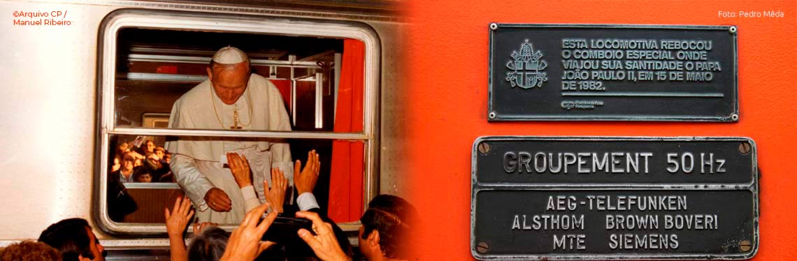Papa João PauloII num comboio CP