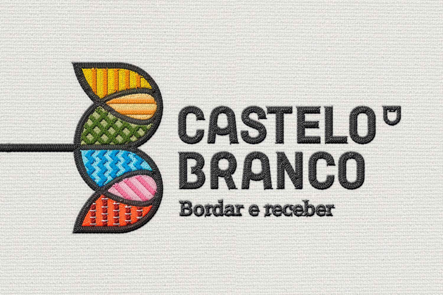  Logotipo bordado de Castelo Branco Bordar e Receber 