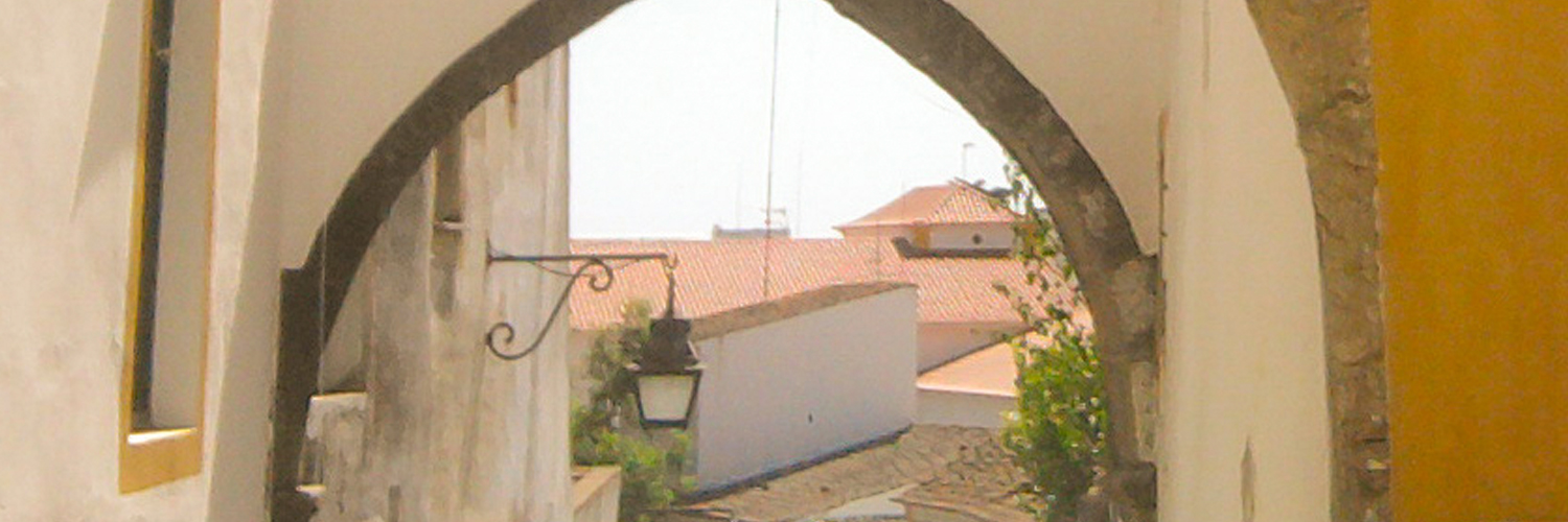 Arch in a typical street in Évora.