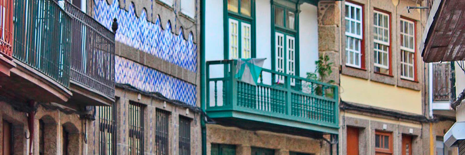 Colorful balconies in the historic center.