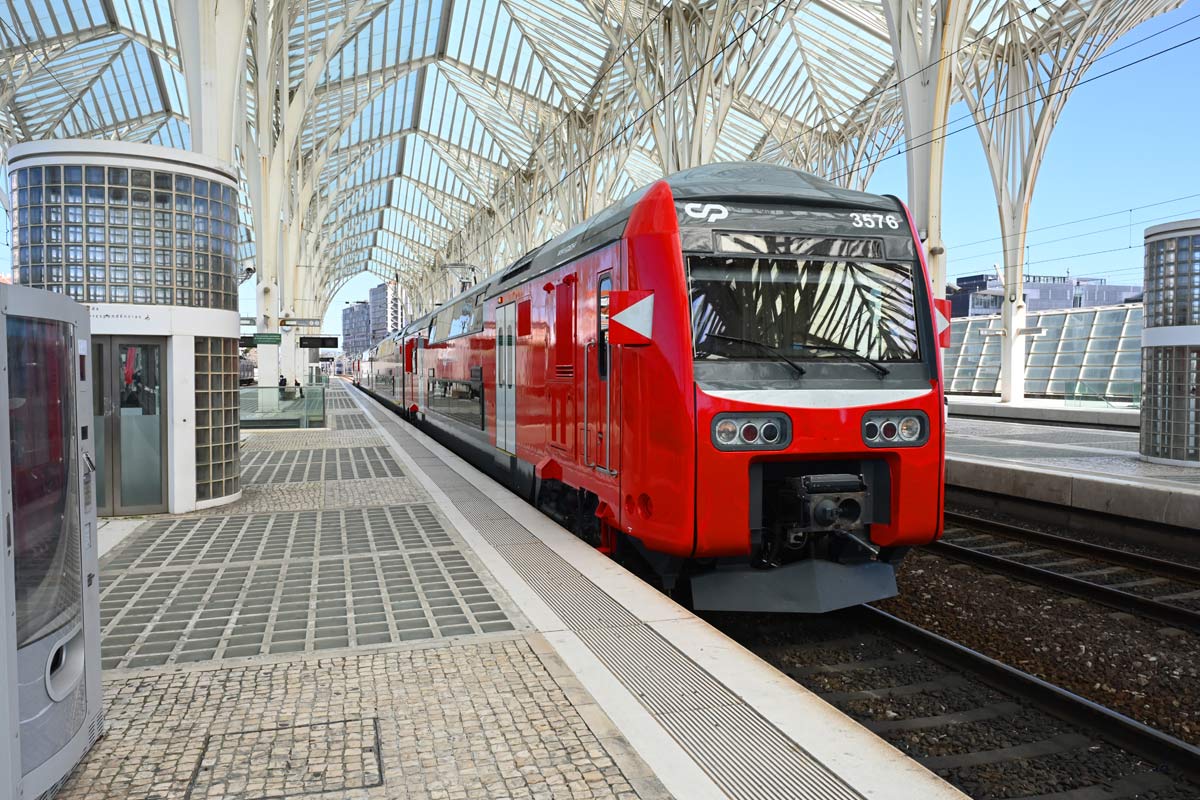  Double-decker train at Lisbon Oriente Station 