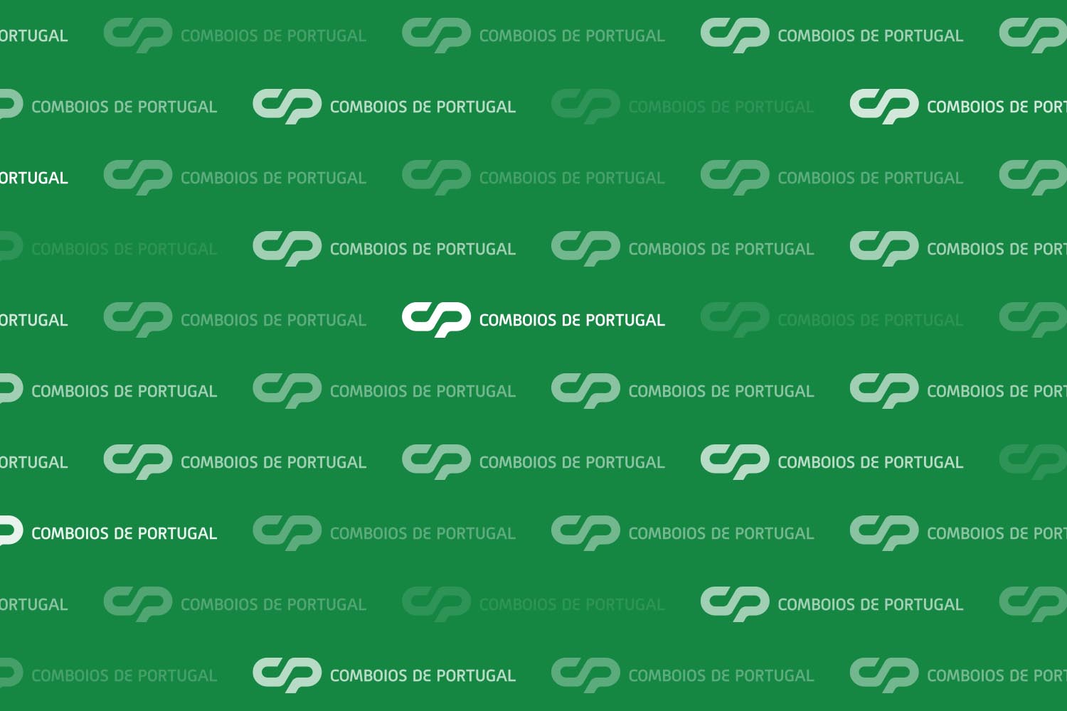 Vários logos CP em fundo verde
