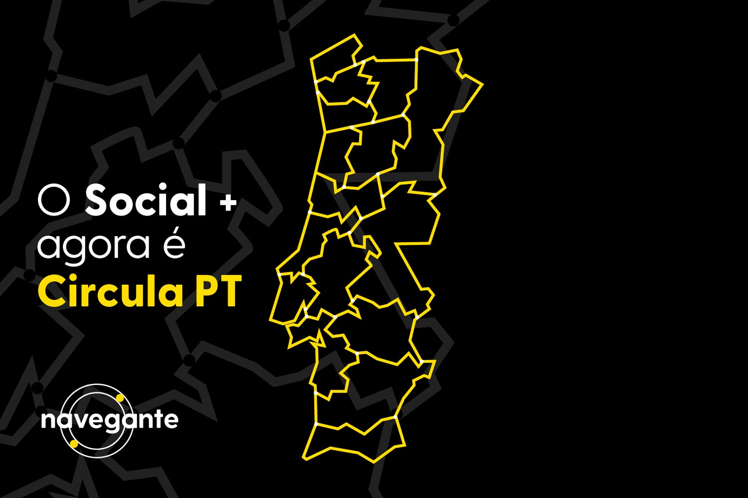 mapa de Portugal estilizado com indicação da mudança de nome do passe