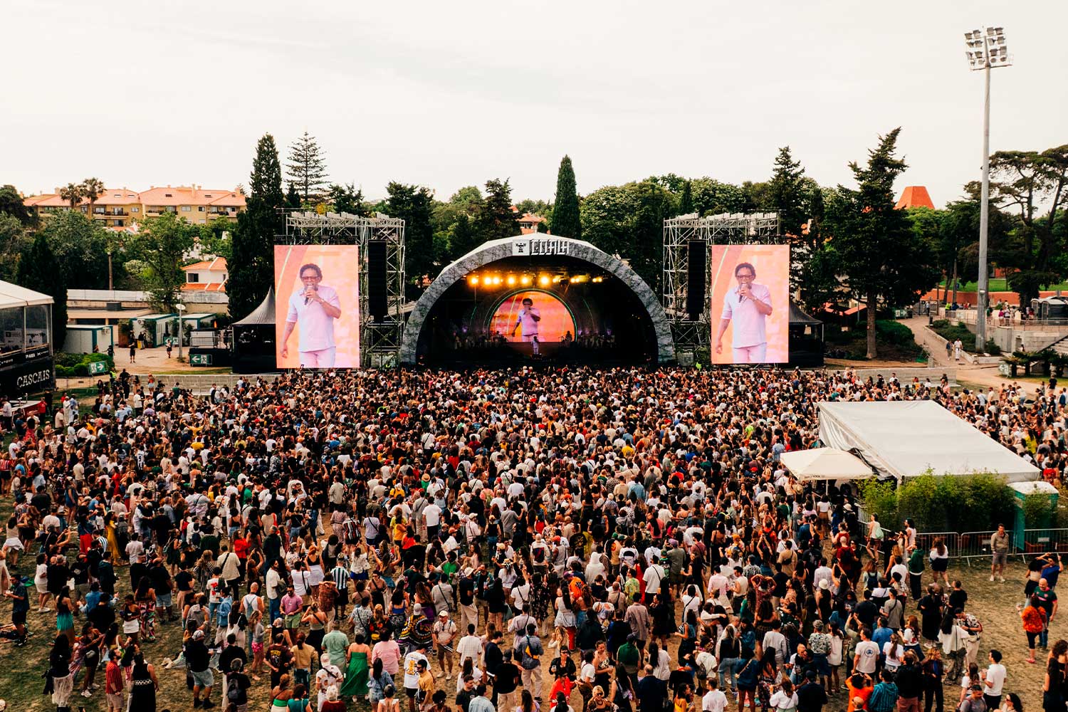 Group of people near the stage.