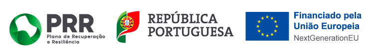 logótipos: PRR, República Portugues e Comunidade Europeia
